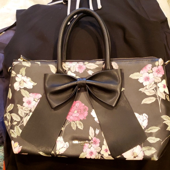 Karl Lagerfeld Bags Karl Lagerfeld Floral Bow Tote Poshmark